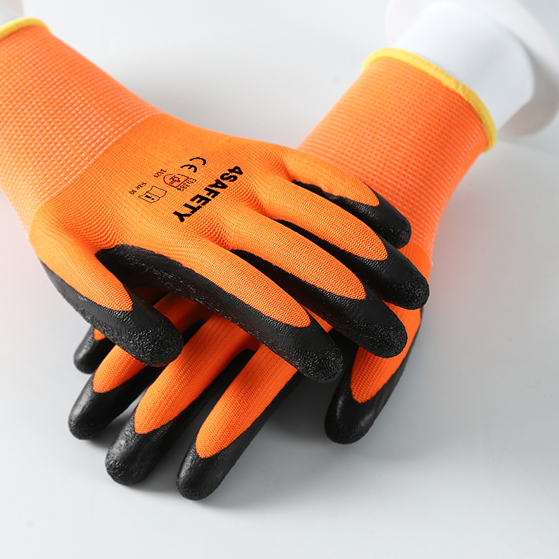 13 Gauge Coated Latex Grip Safety Construction Working Hand Gloves