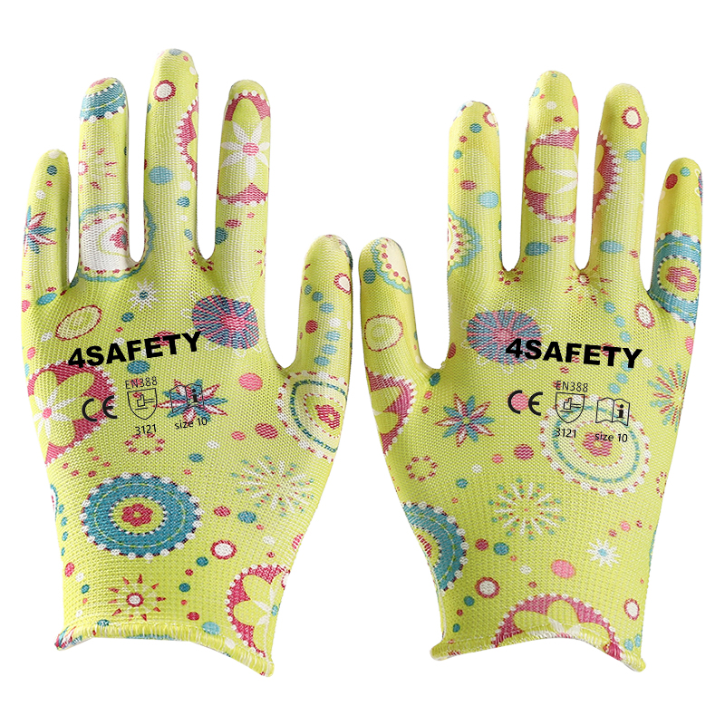 Custom 13 Gauge Anti Slip ESD Construction Industrial Safety Work PU Coated Knitted Dipping Gloves