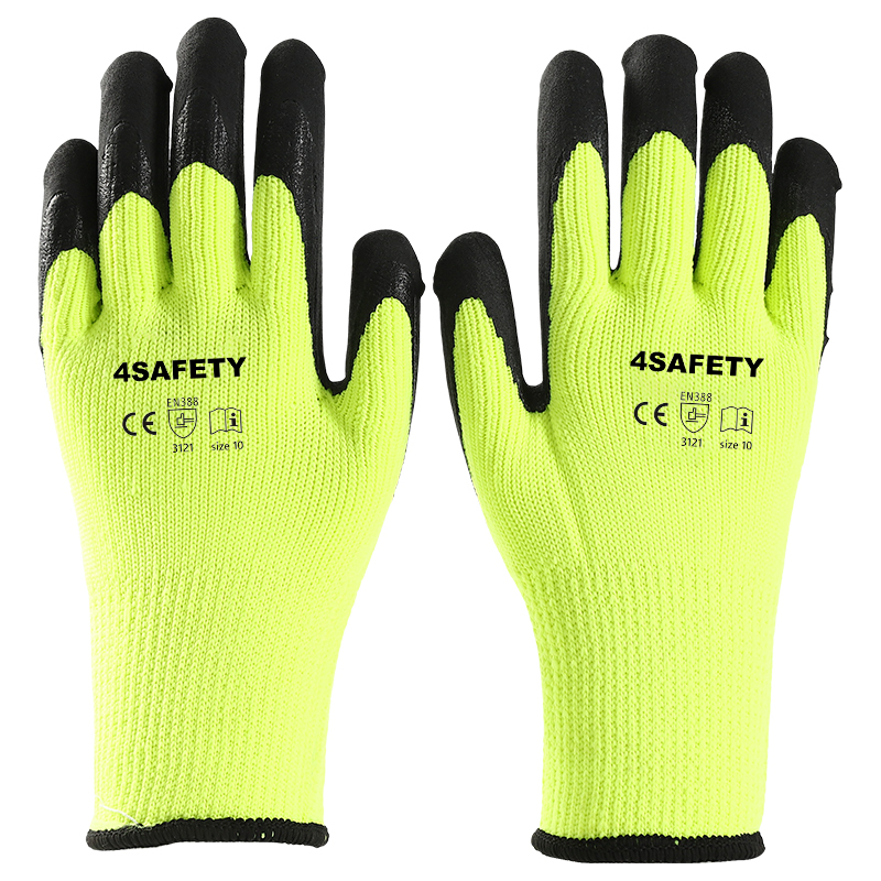 Winter Thermal Latex Foam Coated Warm Gloves With Strong Grip