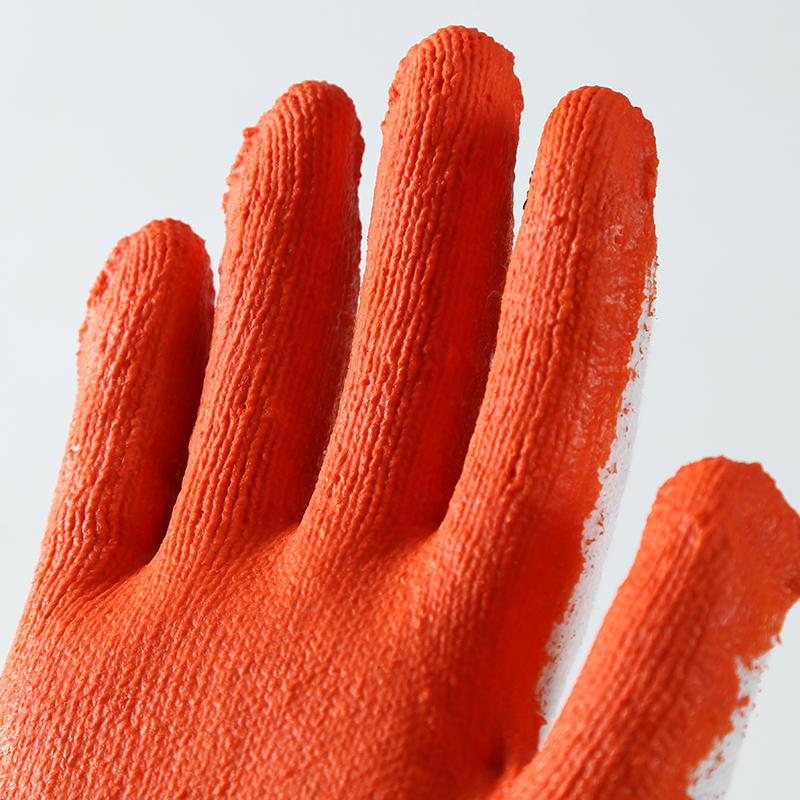 Top Sale Orange Latex Smooth Coated Cotton Gloves