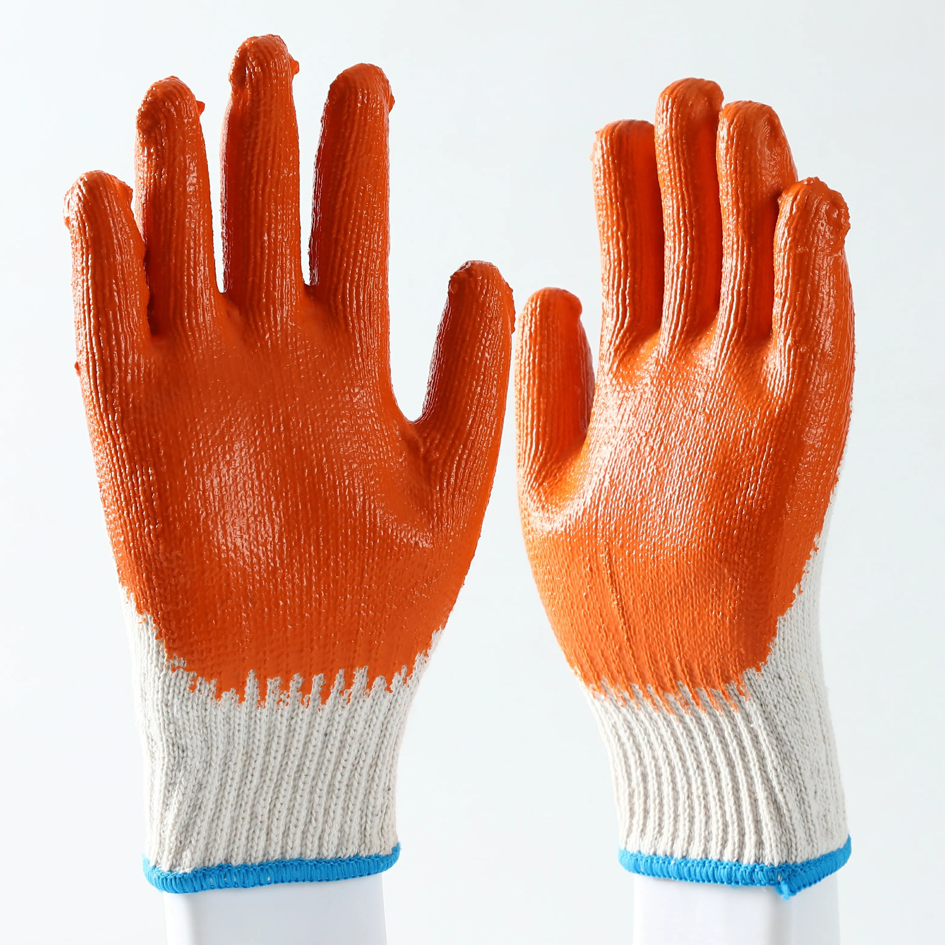 10 Gauge cotton Latex Coated  anti-slip gardening safety work glove