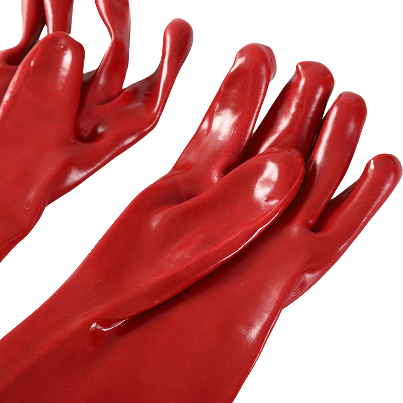 OEM Long Sleeve Pvc Coated Working Gloves For Construction Workers Use