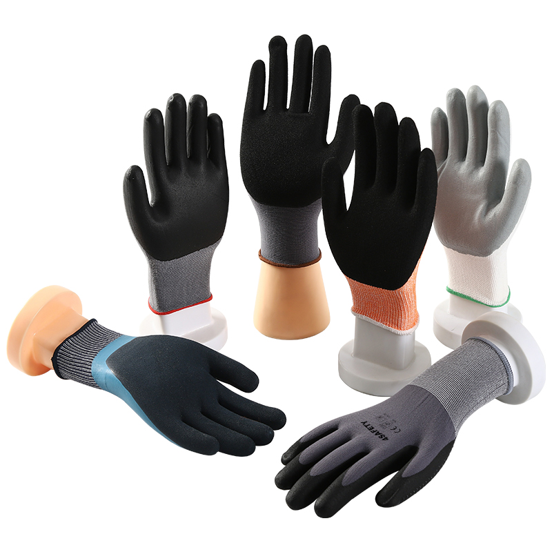 4Safety Nylon Spandex Sandy Nitrile Coated Safety Work Gloves In Stock