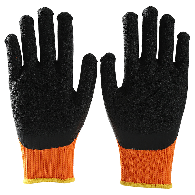 Crinkle Latex Coated Thermal Cold Use Winter Work Hand Protection Gloves For Sale