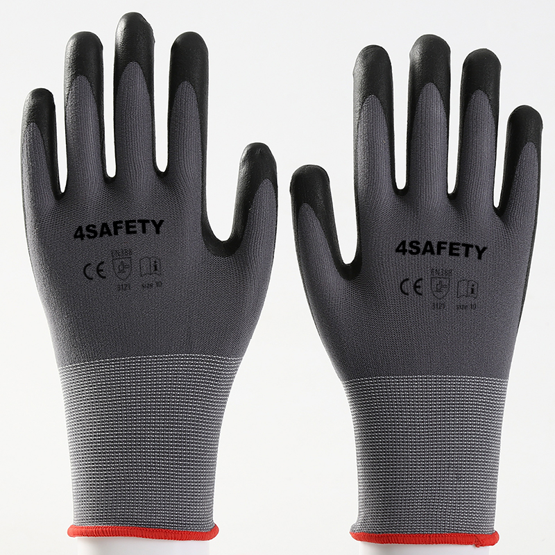 Top Sale Ce Approved Nitrile Foam Gloves Industrial Assembly Safety Work Gloves Men