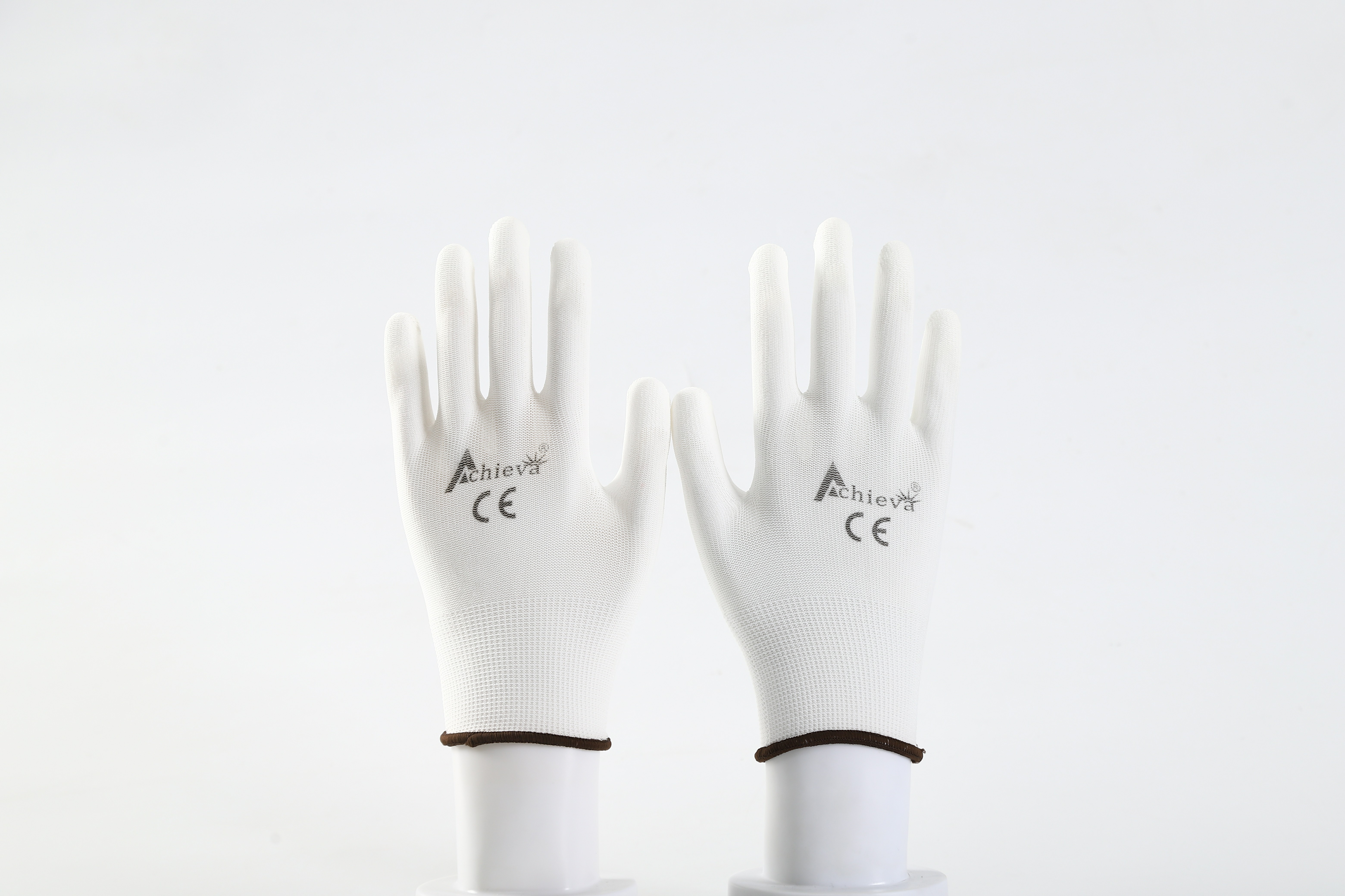 13G PU coated Polyester Gloves Palm dipped with PU light weight safety gloves