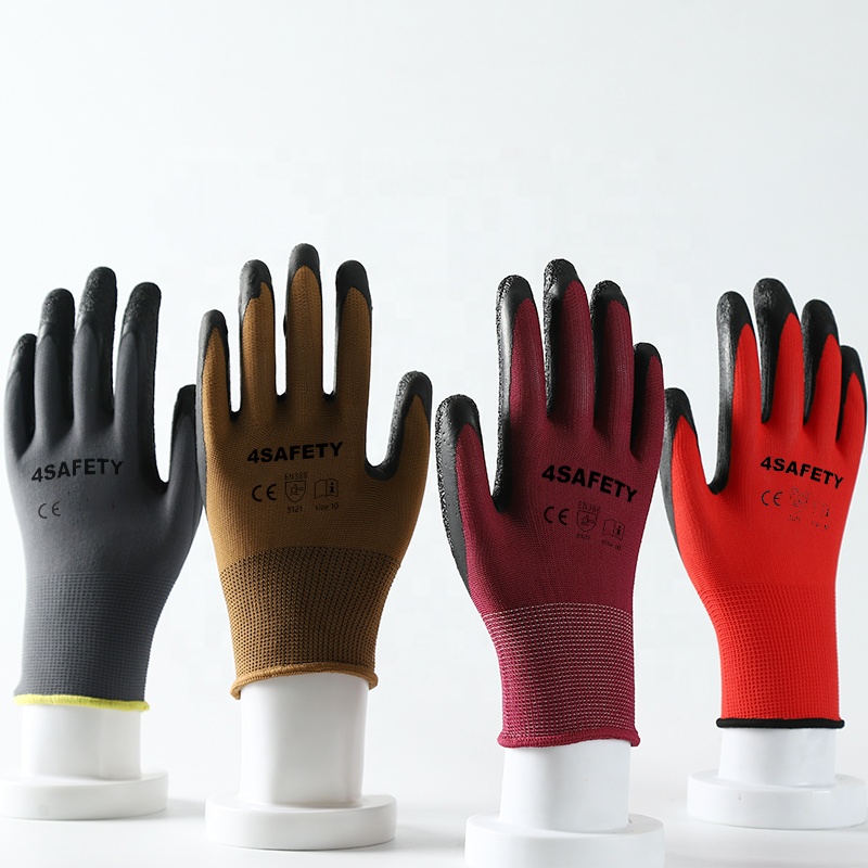 Industrial Safety Hand Protective Construction Anti Slip Grip Heavy Duty Latex Coated Working Gloves