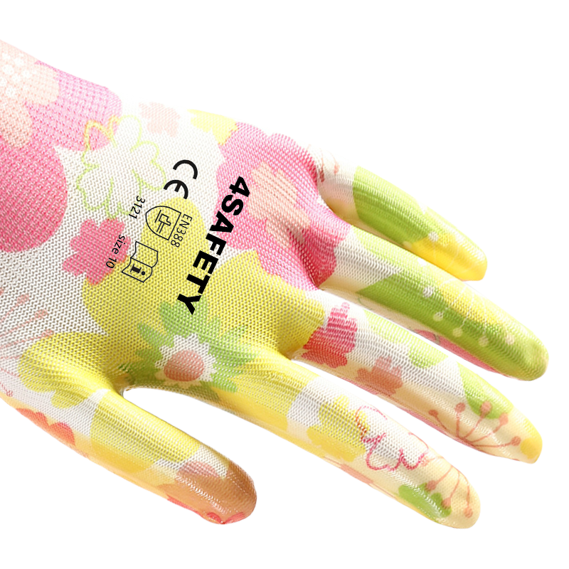                 Printing polyester with  nitrile coating gloves            
