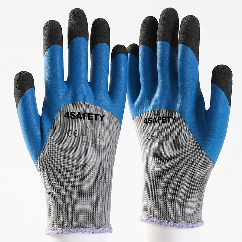 Wholesale Polyester Liner Latex Foam Coated Safety Waterproof Work Gloves In Stock