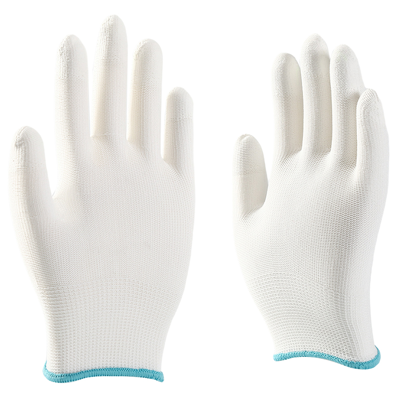 PU coated finger dipping polyester gloves