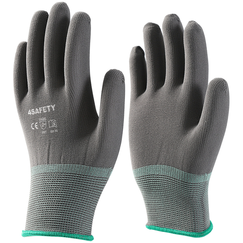 Promotional 13 Gauge Gray Polyester Knitted Gloves For Hand Work