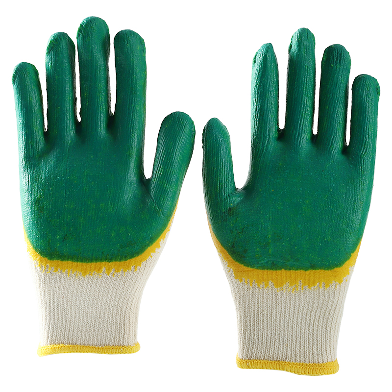 Cheap Cotton Knitted Gloves Palm Latex Coated Working Hand Gloves In Stock