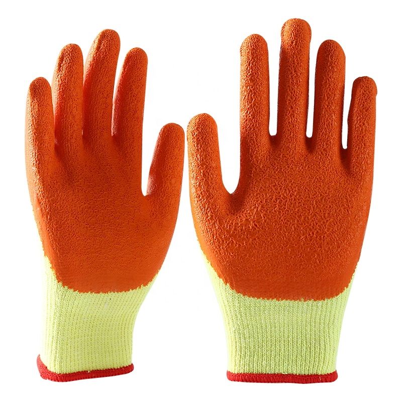 Wholesale Cheap Industrial Glove Cotton Latex Coated Glove With Crinkle Palm