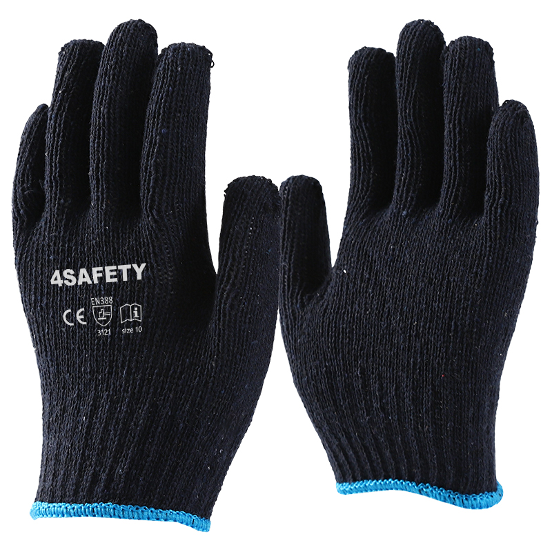 21-26Cm Size And Black Color Cotton Knitted Gloves For Sale