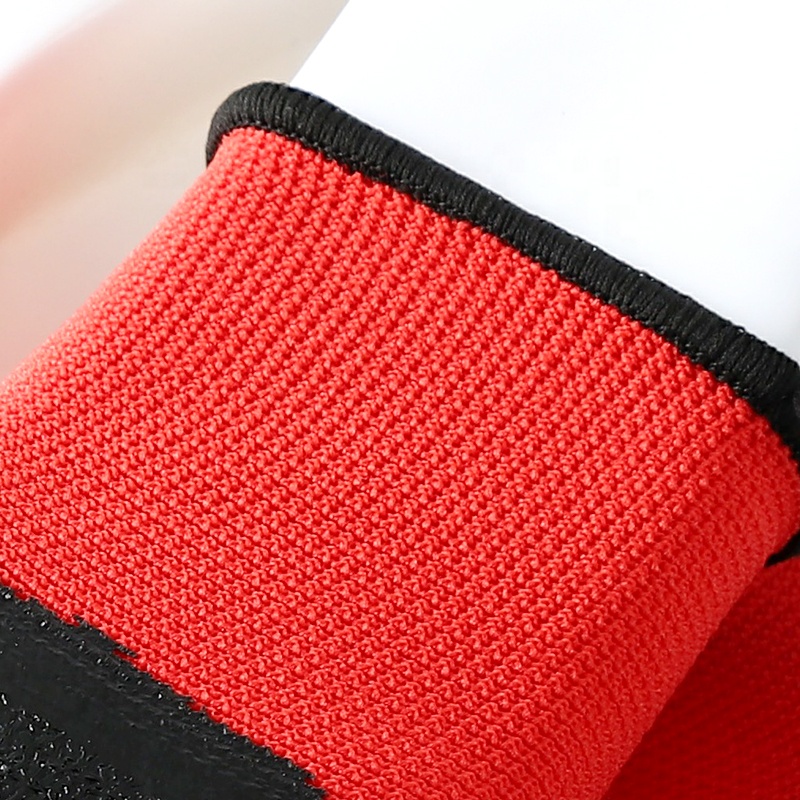OEM 13G Red Black Working Polyester Latex Coated Crinkle Finish Labor Safety Gloves