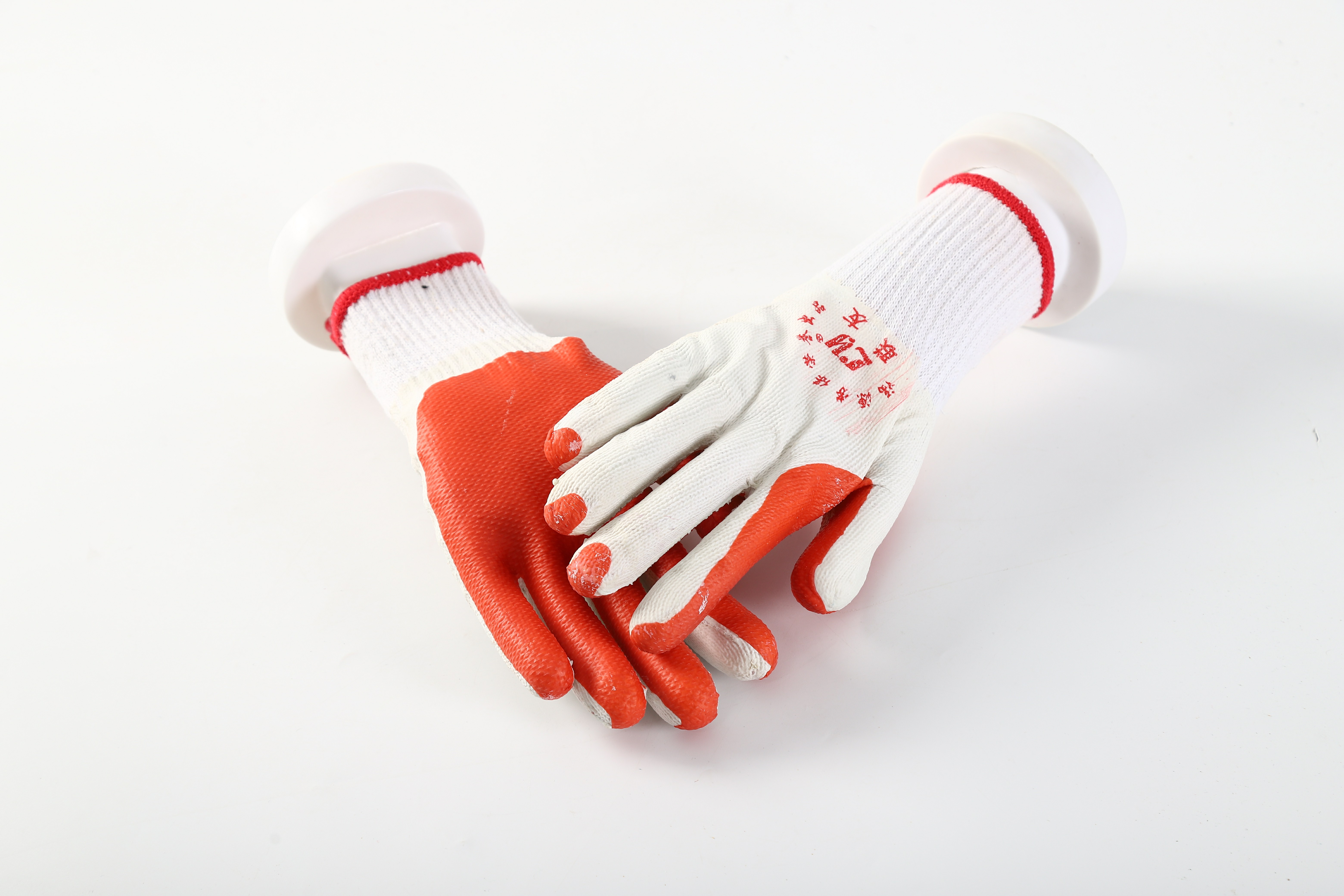 Rubber laminated poly/cotton gloves anti-slip latex rubber coated safety gloves for construction