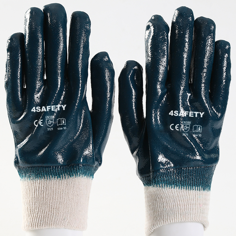 OEM Nitrile Coated Knit Wrist Gloves