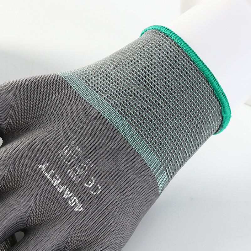 Custom 13 Gauge Construction Industrial Safety Work Polyester Gloves