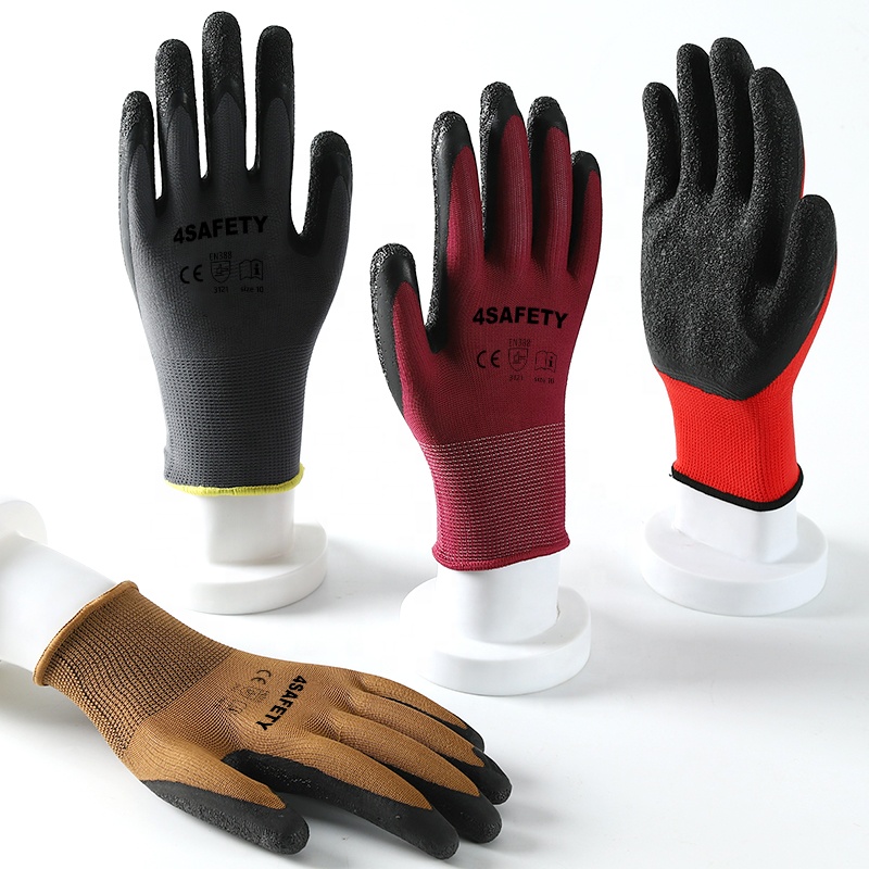 Factory Waterproof Latex Coated Men Workout Industrial Safety Hand Labor Gloves With CE Cartificate