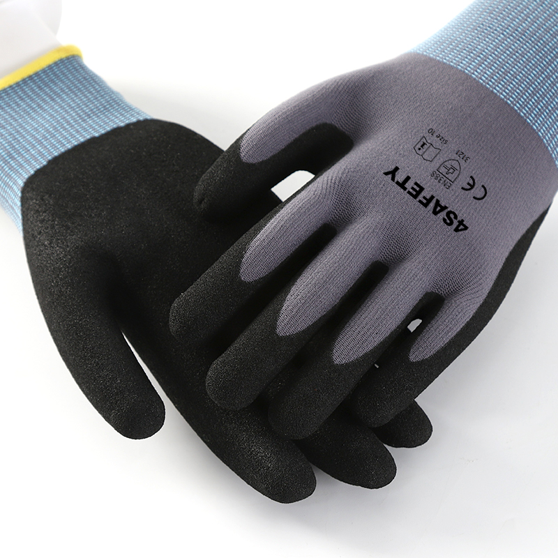Competitive Price Oil Proof Nitrile Coating Polyester Shell Sandy Nitrile Coated Glove