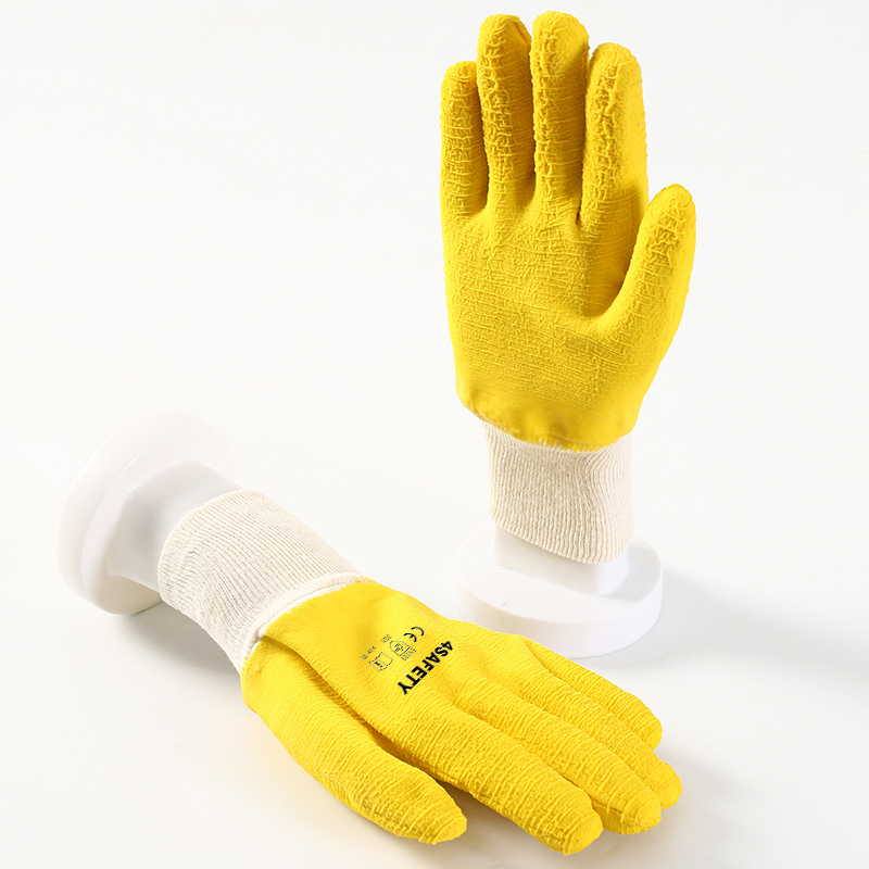 OEM Crinkle Latex Coated Knit Wrist Gloves for Sale