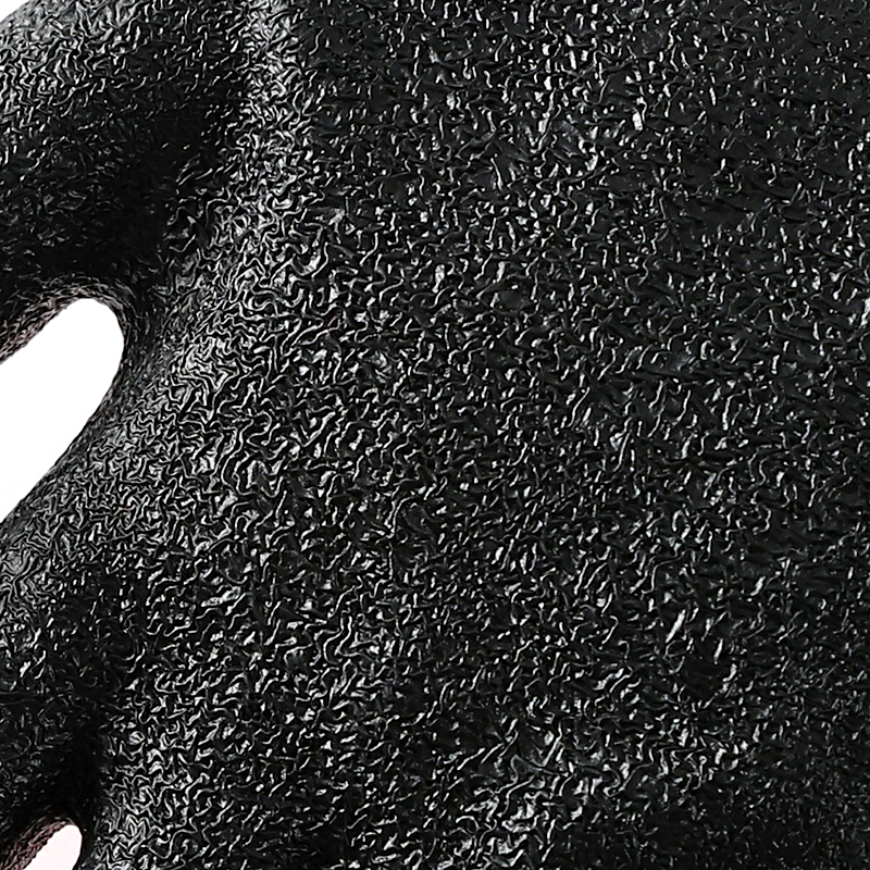                 Red polyester with black nitrile coating gloves            