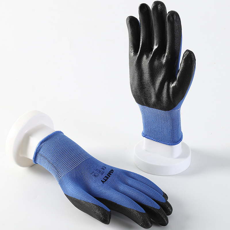 Great Grip Acid And Alkali Resistant Work Safety Gloves Strong Grip Nitrile Coated Hand Gloves