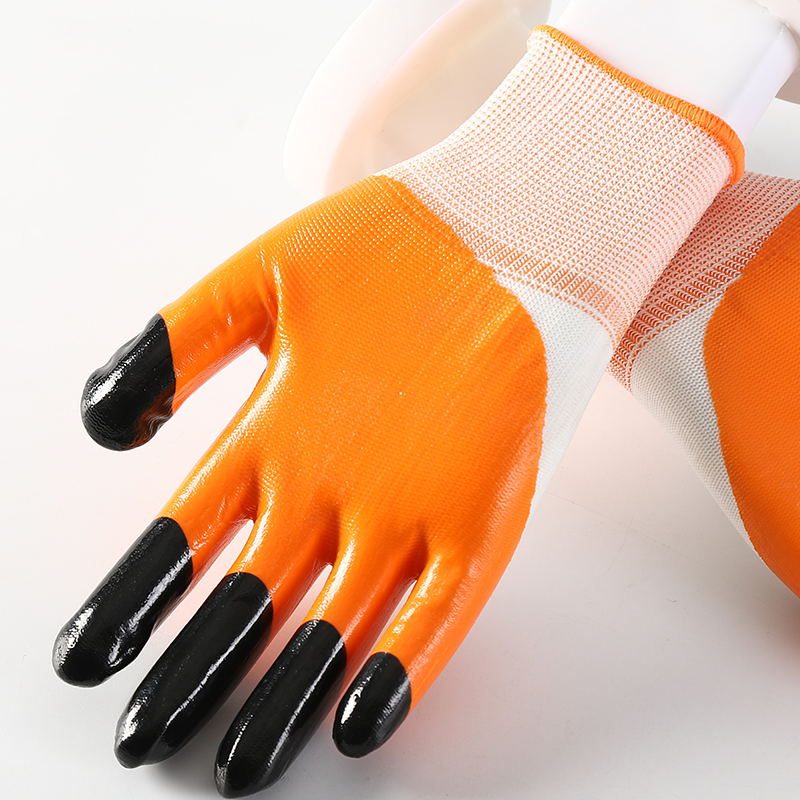 Wholesale Factory Price Safety Nitrile Half Coated Work Gloves For Industrial