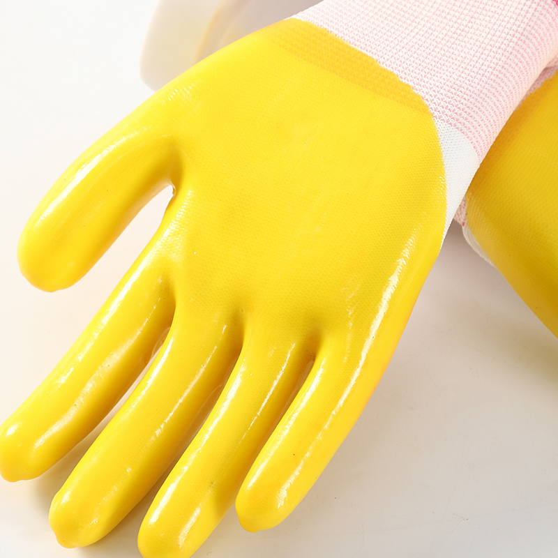 Yellow Waterproof PVC General Purpose Working Gloves