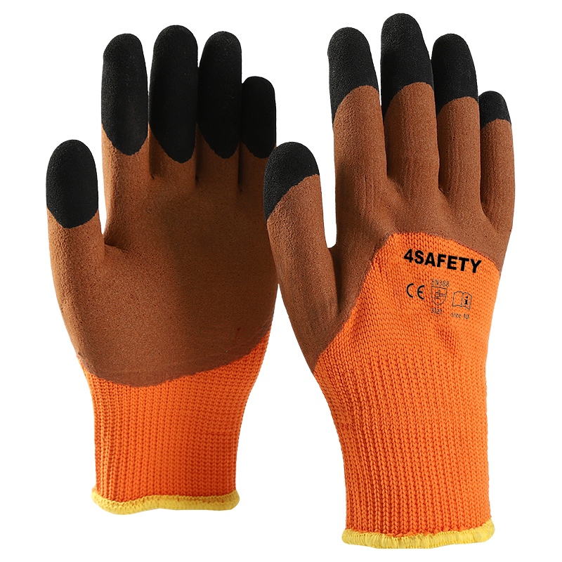 Hot Selling Antifreezing Thermal Winter Insulated Foam Palm Cold Weather Latex Coated Gloves