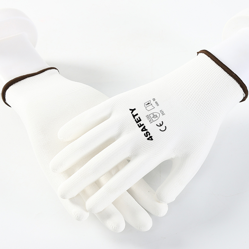 Oem Cheap Polyester PU Coated Hand Work Gloves For Electronic Industrial