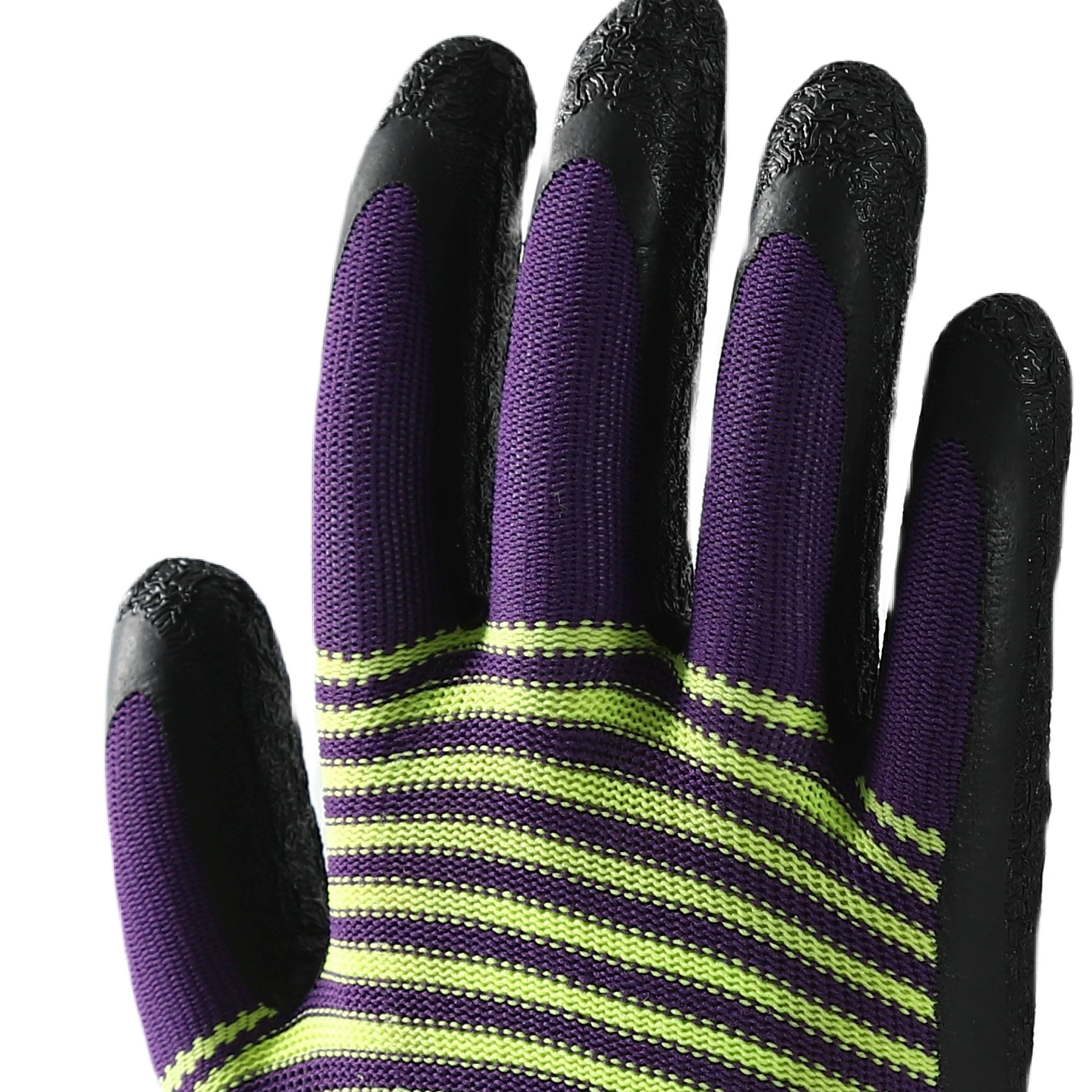                 Pattern polyester with black crinkle latex coated gloves            