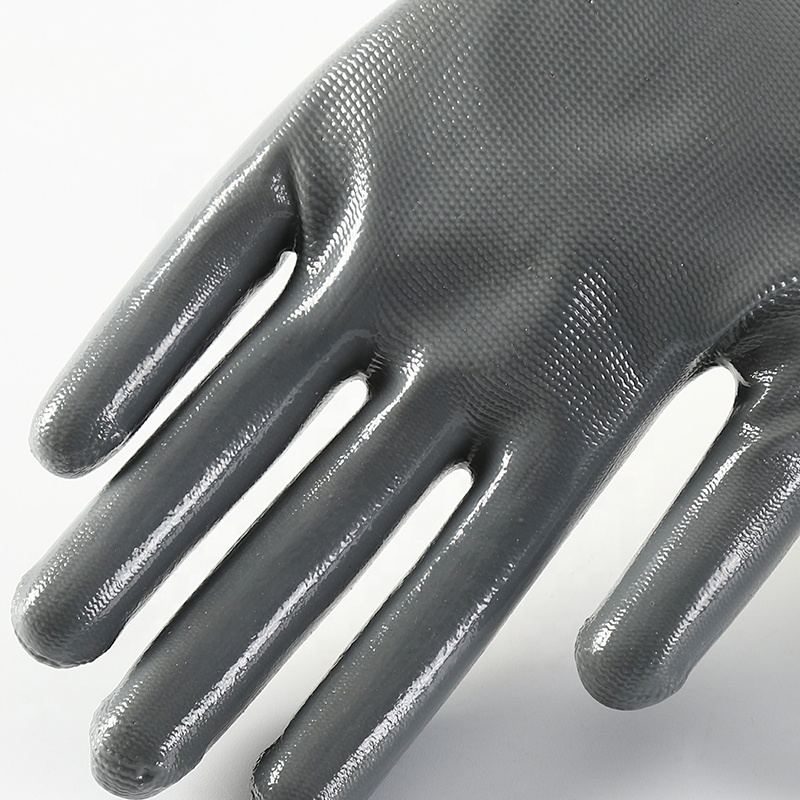 Best Selling 13 Gauge Polyester Liner Nitrile Coated Working Safety Glove For Sale