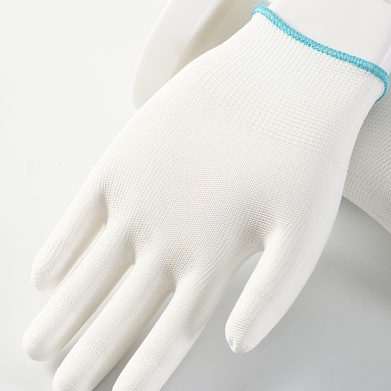 PU coated finger dipping polyester gloves