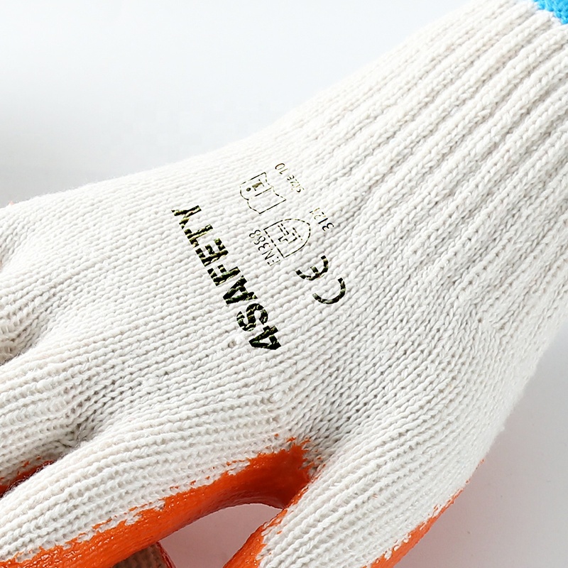 Outdoor Construction Protective 7 10 Gauge Latex Coated Polyester Glove