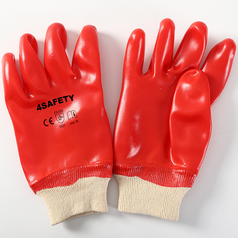 Top Sale Handcraft Gardening General Purpose Work And Industrial Safety Coated Red Pvc Gloves