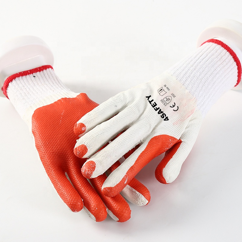 OEM Anti Slip Palm Rubber Laminated Film Coated Safety Gloves