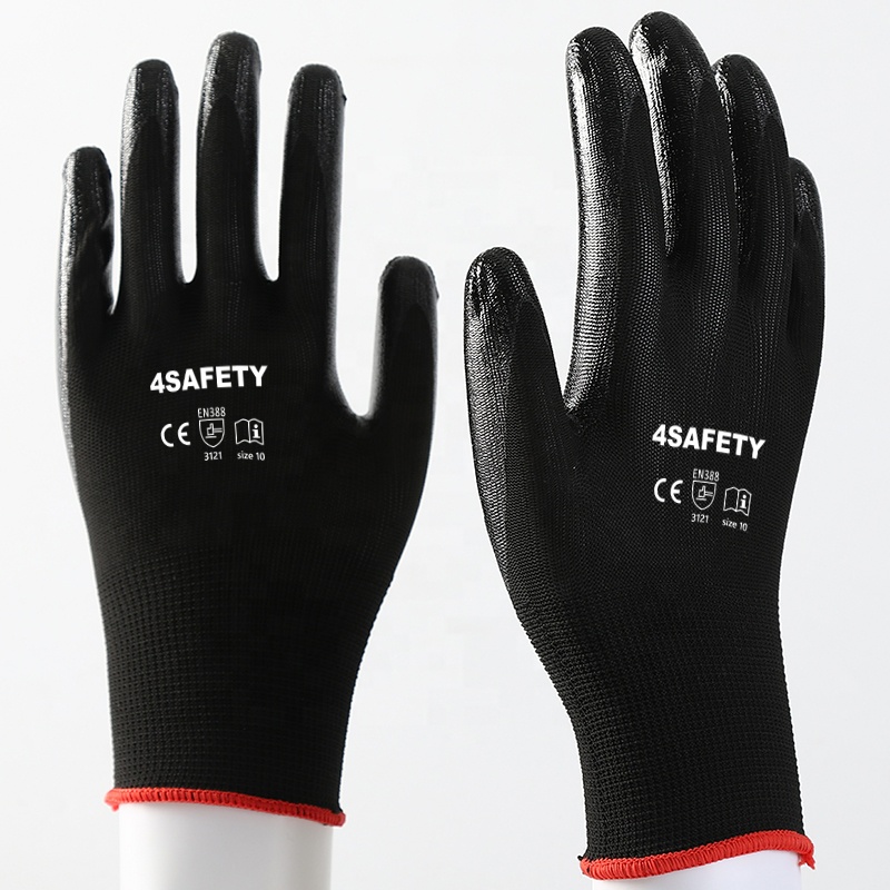 13G Labor Chemical Protection Hand Work Industrial Hand Heavy Duty Smooth Nitrile Coated Work Gloves
