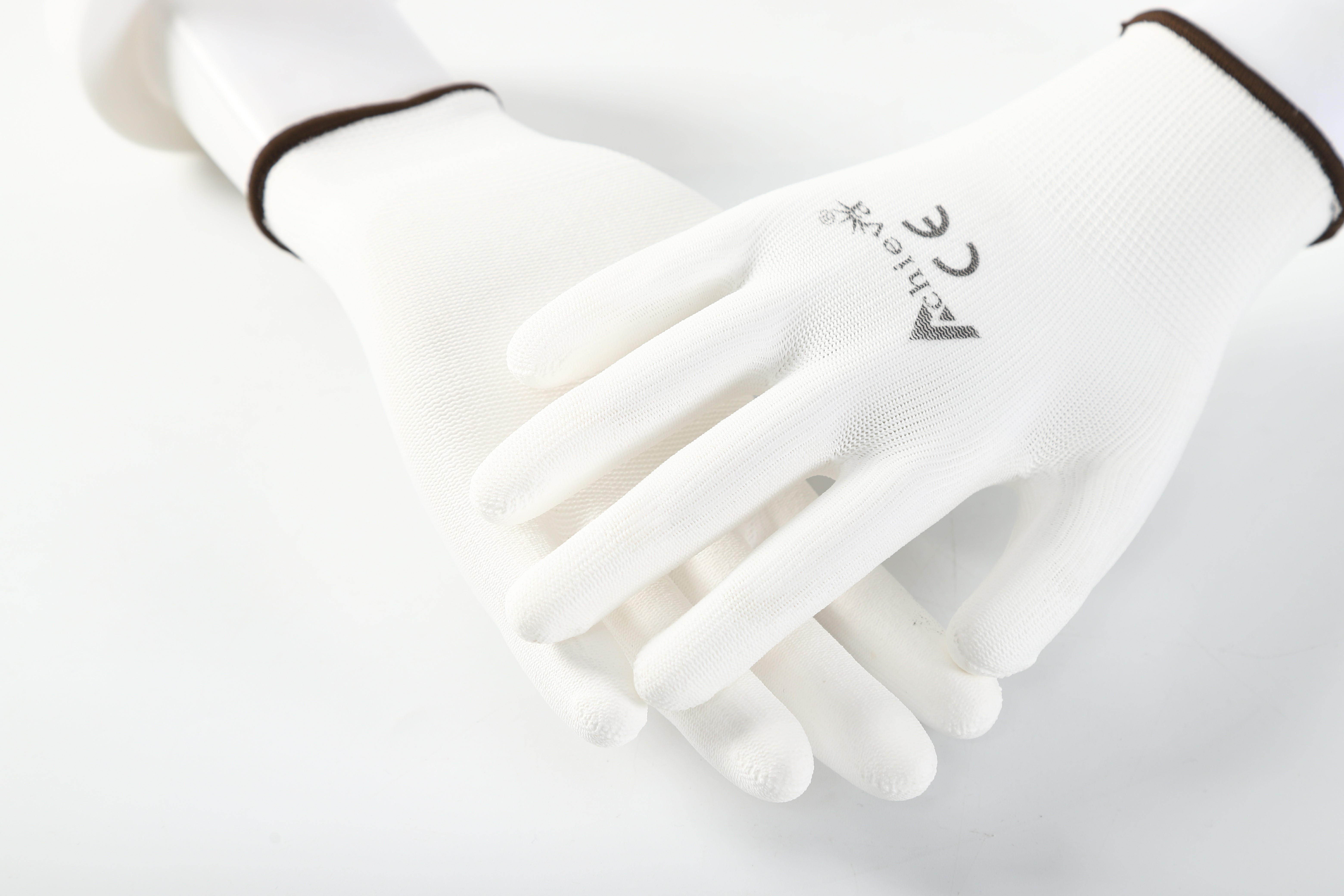 13G PU coated Polyester Gloves Palm dipped with PU light weight safety gloves