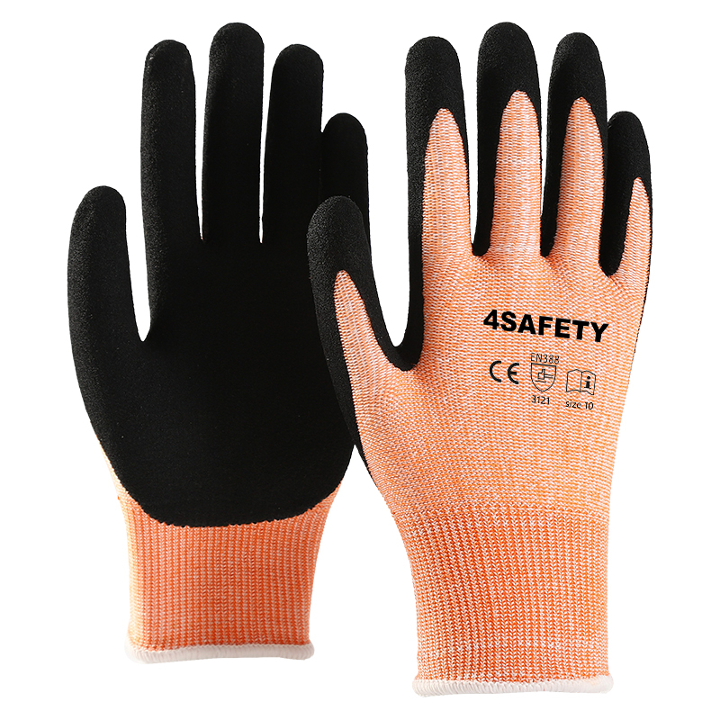 Sandy Nitrile Coated Oilfield Anti Slip Cut Resistant Mechanic Gloves