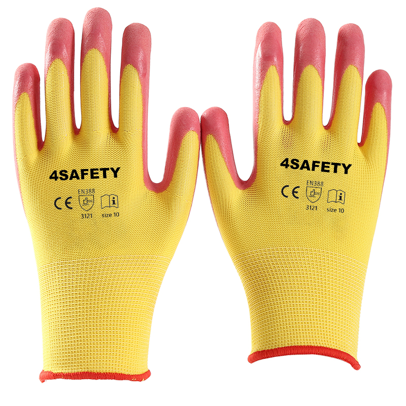 4SAFETY Latex Coated Soft Wholesale Cheap Gloves