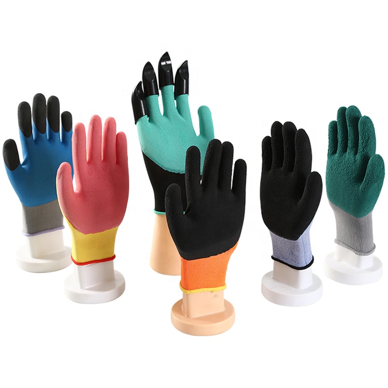 Low Price 13 Size Latex Foam Good Elasticity Anti Slip Finger Coated Gloves
