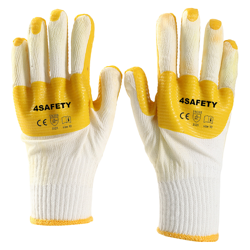 Custom Safety Rubber Laminated Coating Gloves For Work