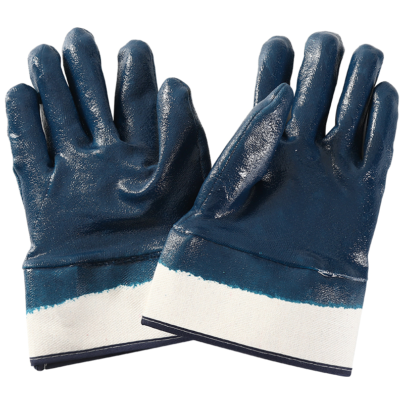 OEM Nitrile Coated Dipped Safety Safe Cuff Work Hand Protection Gloves For Gardening Industrial Construction