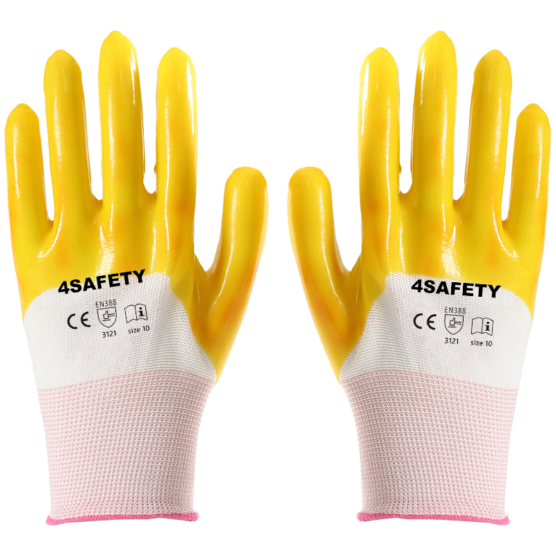 Yellow Waterproof PVC General Purpose Working Gloves