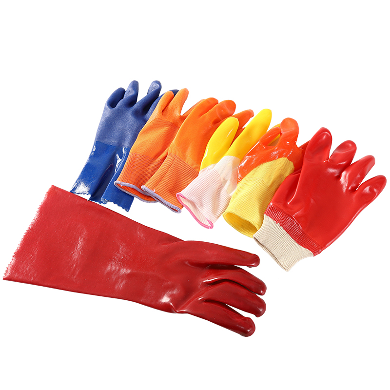 China Wholesale Industrial Guantes PVC Coated Work Safety Gloves For Oil Proof