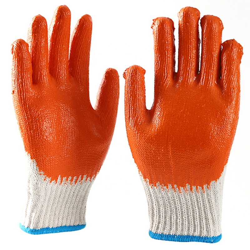 Outdoor Construction Protective 7 10 Gauge Latex Coated Polyester Glove