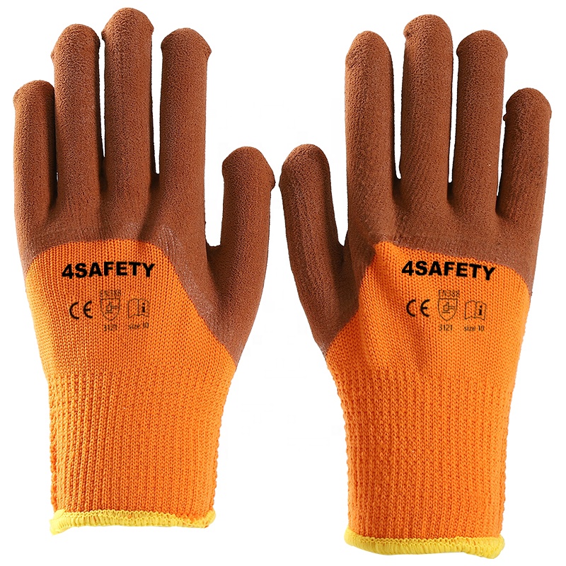 Free Sample Coldproof Foam Latex Coated Thermal Lining Gloves For Sale