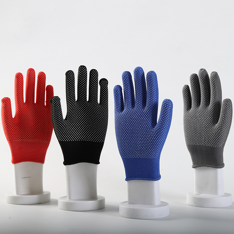 Men Industrial Strong Grip Wholesale Construction PVC Dotted Working Gloves