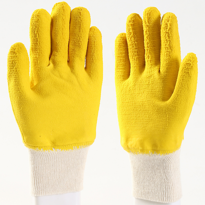 Wholesale Cheap Latex Coated Knit Wrist Prevent Slippery And Wear-Resisting Working Gloves